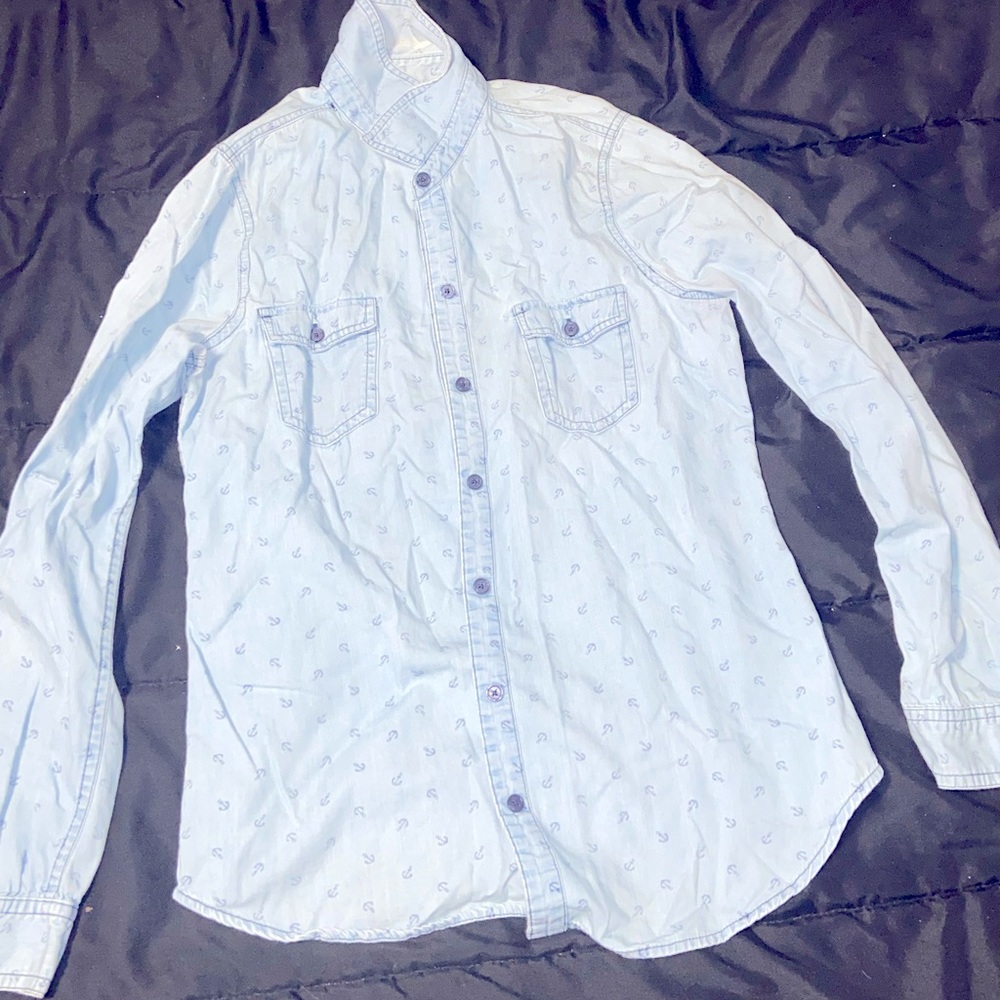Light blue button down